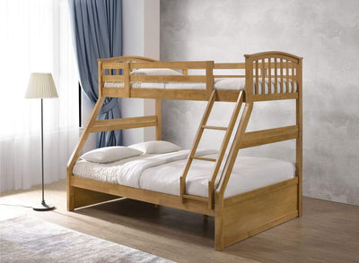 Archie Triple Bunk Bed Includes 2 X Drawers- Oak