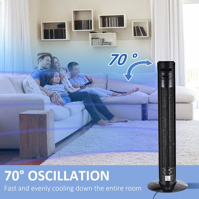 38'' Freestanding Tower Fan, Black