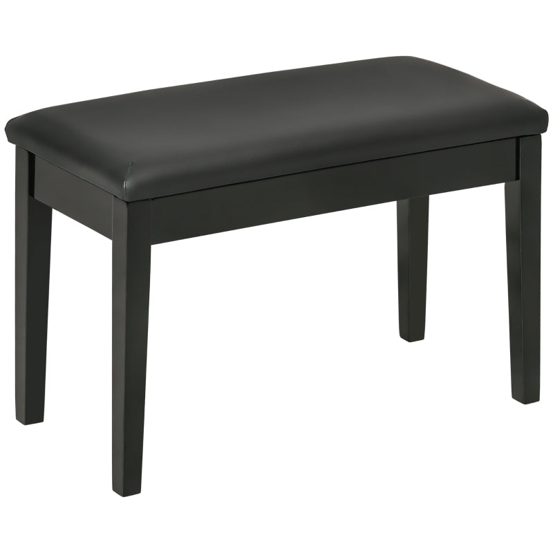 Faux Leather Padded Piano Stool- Black