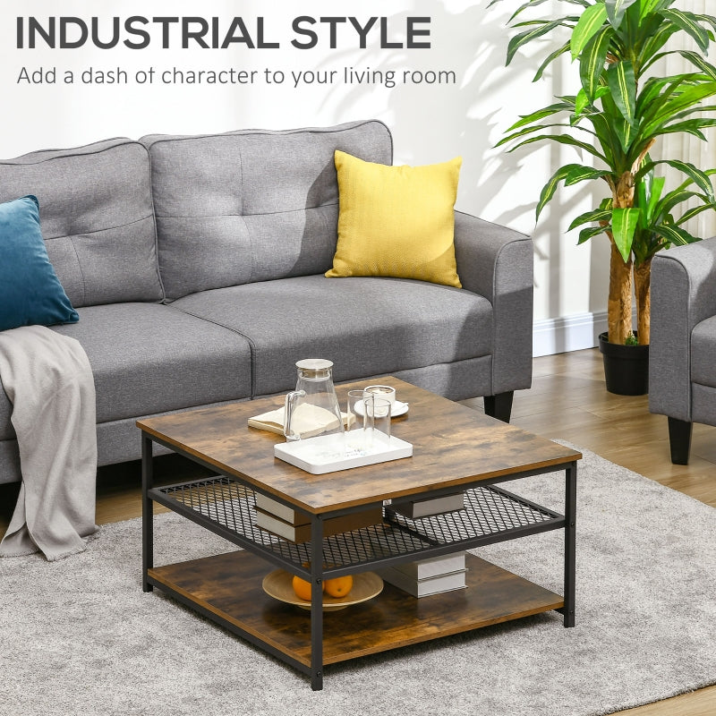 Industrial Coffee Table, Square Cocktail