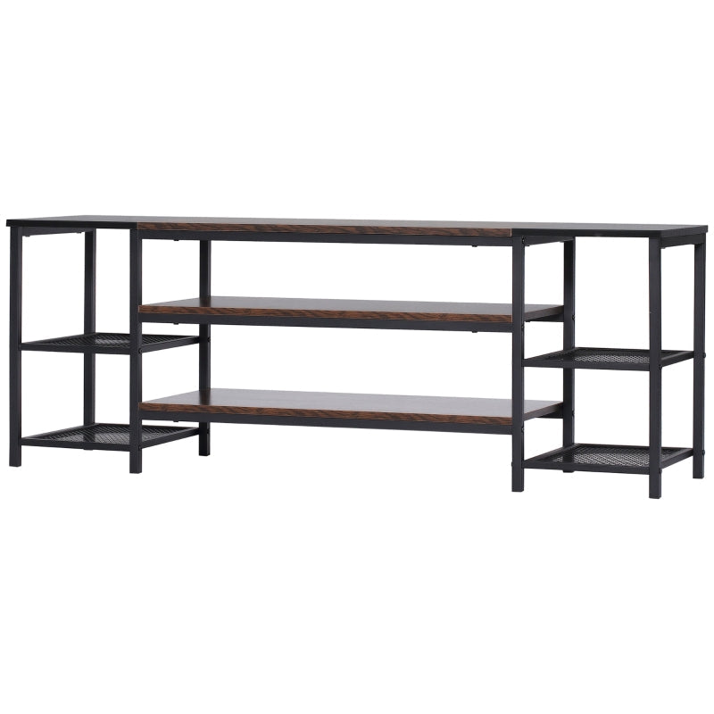 Industrial-Style Open Shelf TV Stand - Black