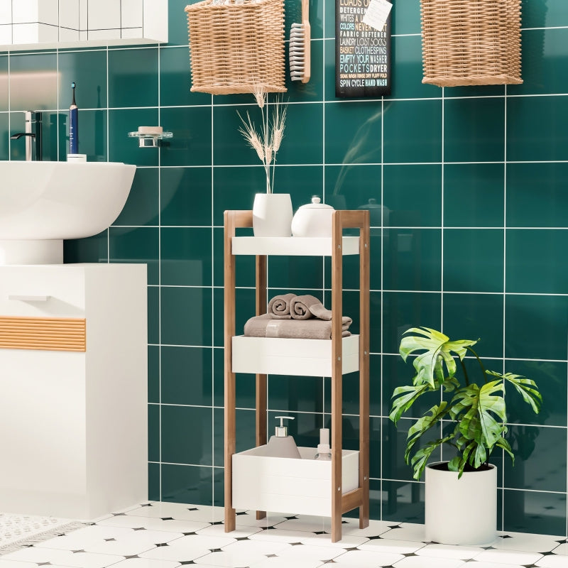 Three-Tier Bamboo Bathroom Rack