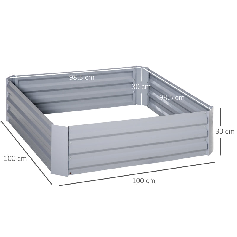 Set Of 2 Raised Garden Bed Galvanized Steel Planter Boxes