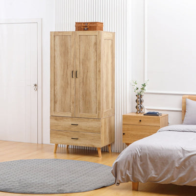 2 Door Wardrobe, Natural