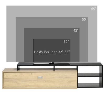 HOMCOM TV Unit Cabinet for TVs up to 32"-65", TV Stand with Storage Shelves and Cupboard for Living Room