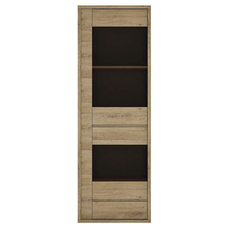 Shetland 1 Door 1 Drawer Narrow Glazed display cabinet Shetland Oak Finish