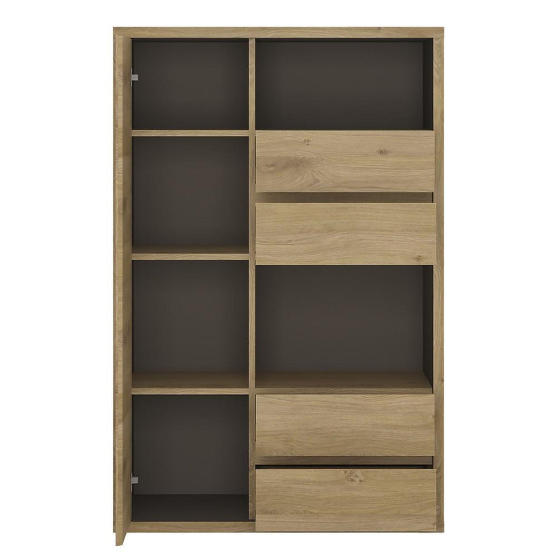 Shetland 1 Door 4 drawer display cabinet Shetland Oak Finish