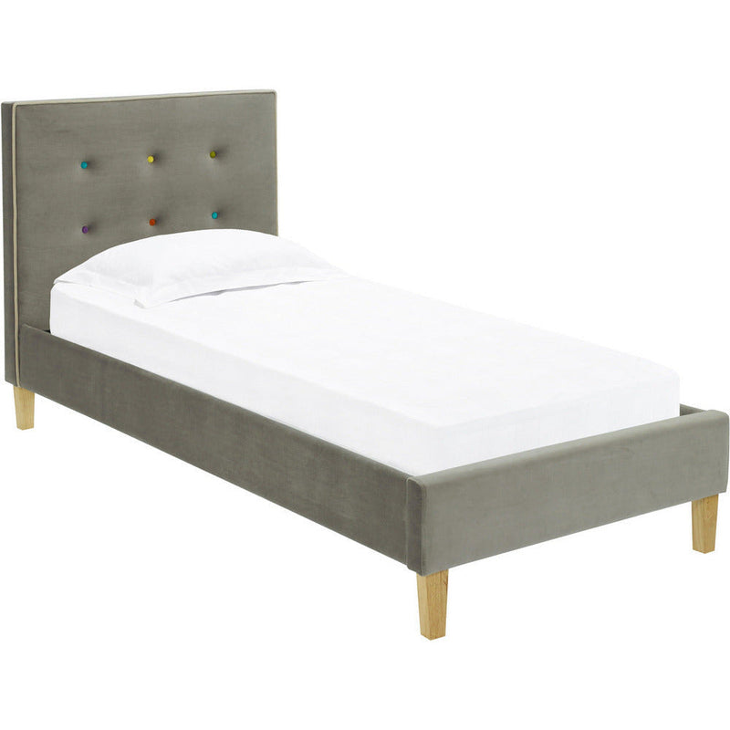 Camden Grey Fabric Single Bed