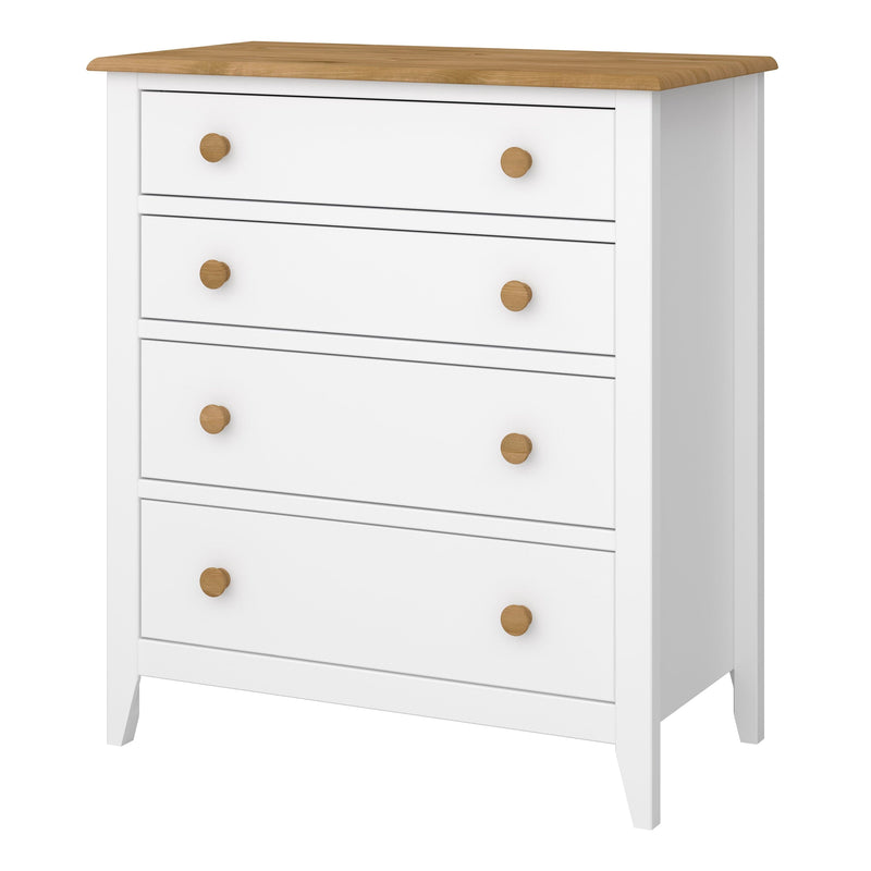 Heston 4 Drawer Chest White & Pine