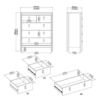 Madrid Chest 3+2 Drawers In White