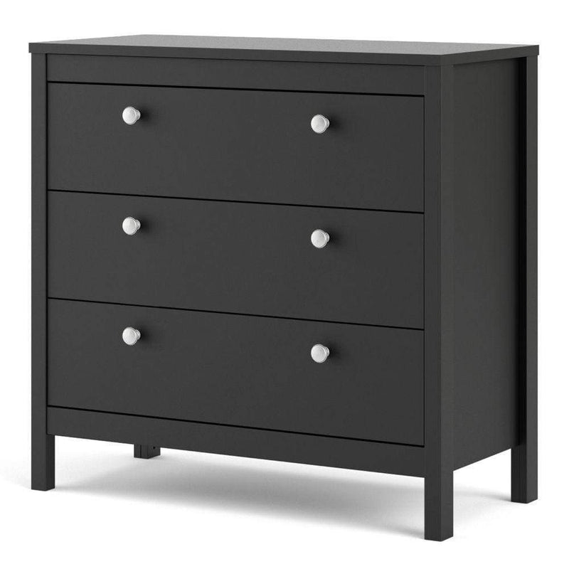 Madrid Chest 3 Drawers In Matt Black