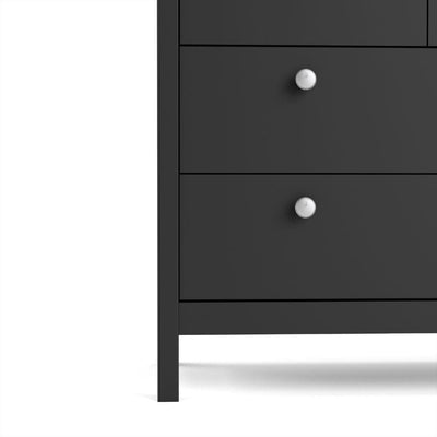 Madrid Double Dresser 4+4 Drawers In Matt Black