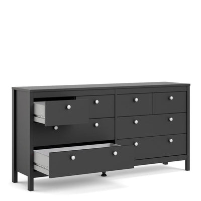 Madrid Double Dresser 4+4 Drawers In Matt Black