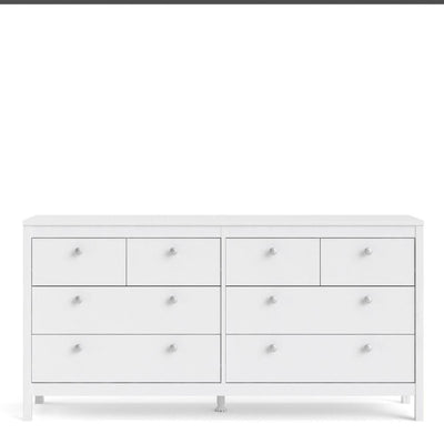 Madrid Double Dresser 4+4 Drawers In White