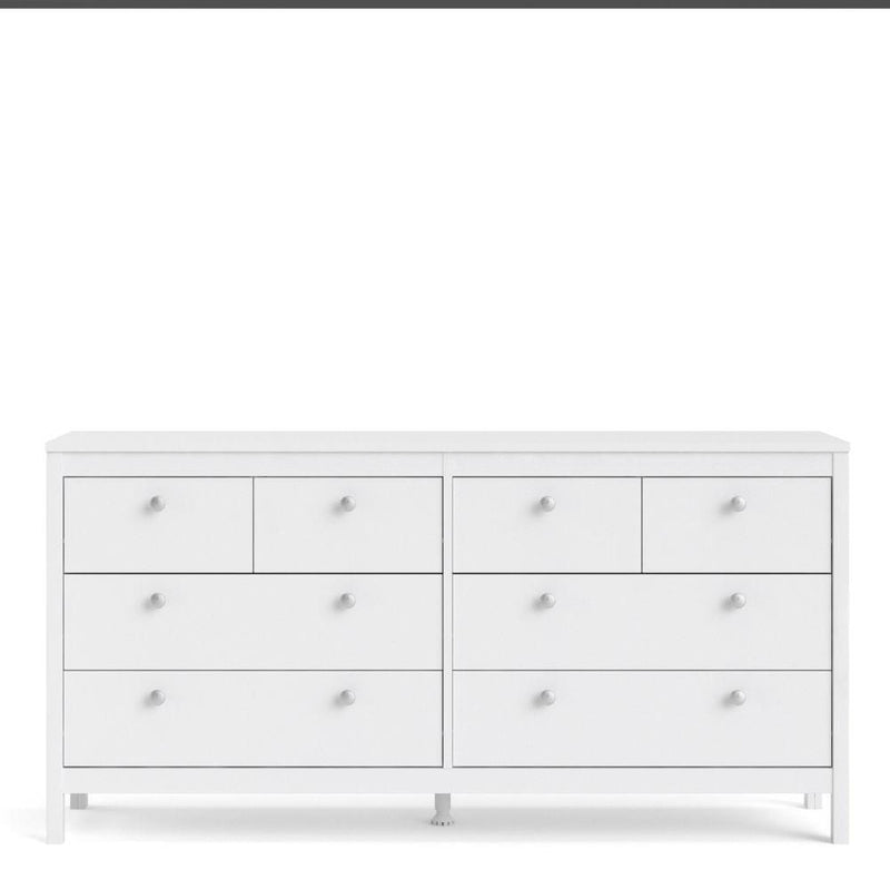 Madrid Double Dresser 4+4 Drawers In White