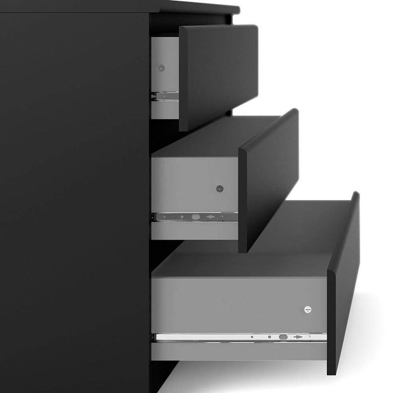 Naia Chest of 3 Drawers in Black Matt