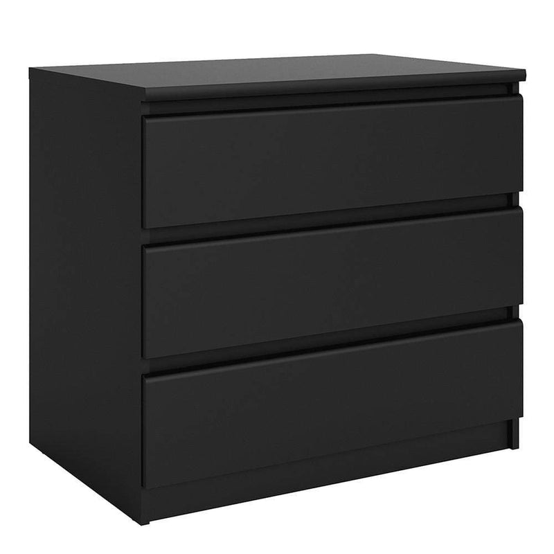 Naia Chest of 3 Drawers in Black Matt