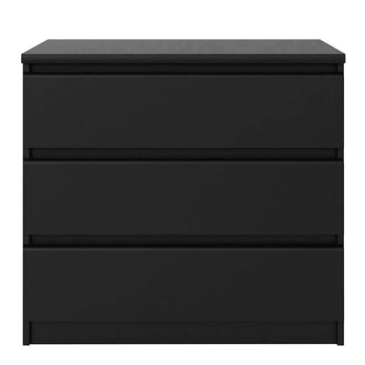 Naia Chest of 3 Drawers in Black Matt