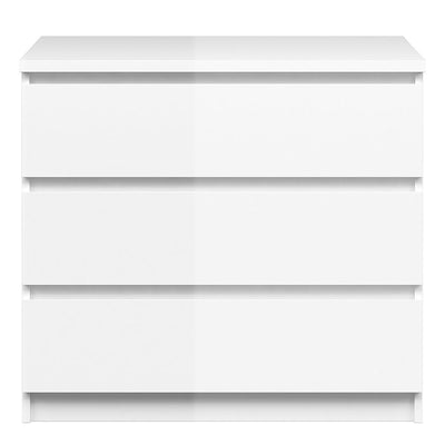 Naia Chest of 3 Drawers in White High Gloss