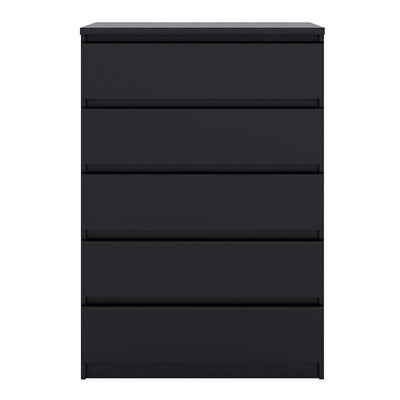 Naia Chest of 5 Drawers in Black Matt