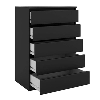 Naia Chest of 5 Drawers in Black Matt