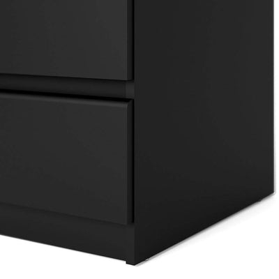 Naia Narrow Chest of 5 Drawers in Black Matt