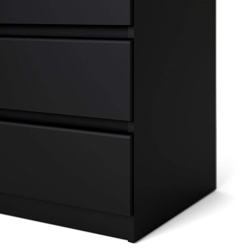 Naia Wide Chest of 6 Drawers (3+3) in Black Matt