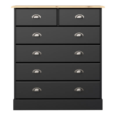 Nola 4+2 Drawer Chest Black & Pine