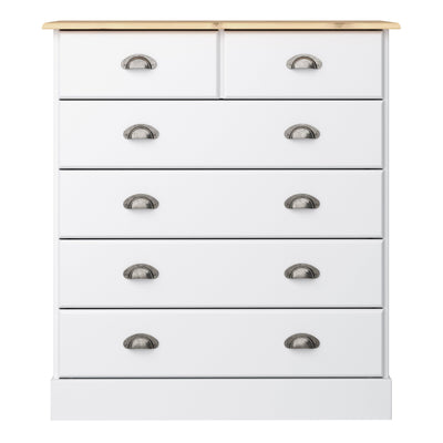 Nola 4+2 Drawer Chest White & Pine