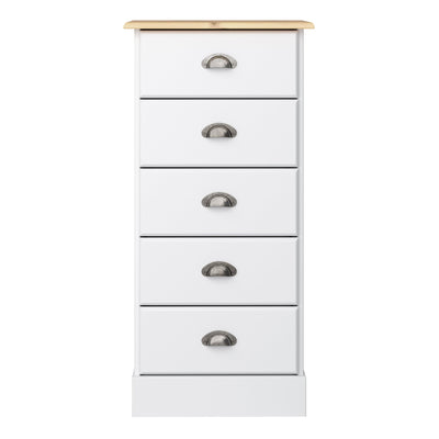 Nola 5 Drawer Chest White & Pine