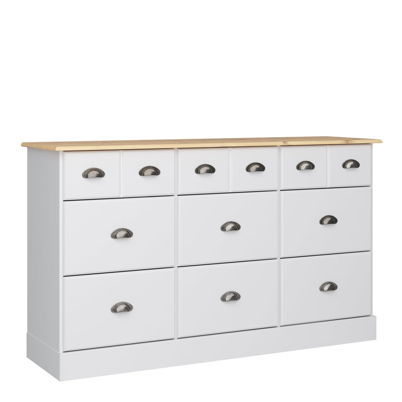 Nola 6+3 Drawer Chest White & Pine