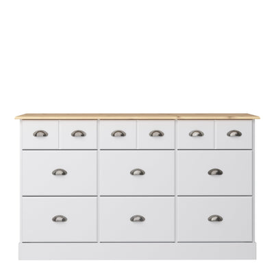 Nola 6+3 Drawer Chest White & Pine