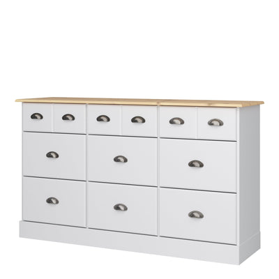 Nola 6+3 Drawer Chest White & Pine