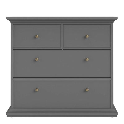 Paris Chest of 4 Drawers in Matt Grey