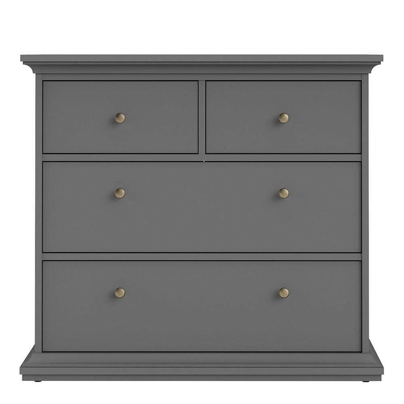 Paris Chest of 4 Drawers in Matt Grey