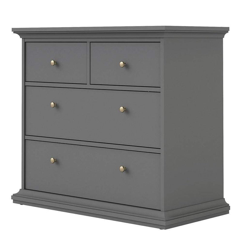 Paris Chest of 4 Drawers in Matt Grey