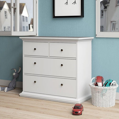 Paris Chest of 4 Drawers in White