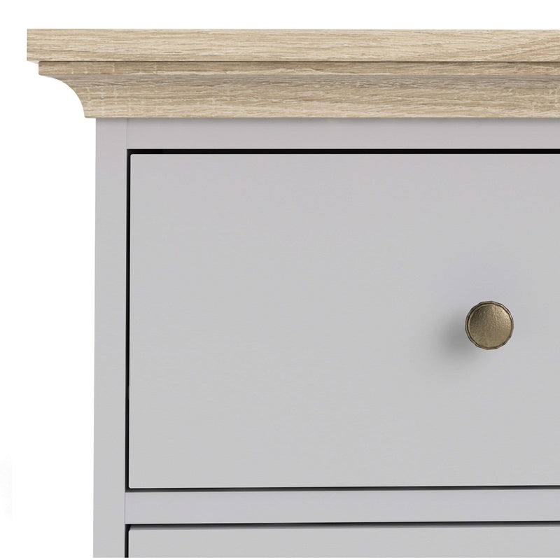 Paris Chest of 6 Drawers in White and Oak