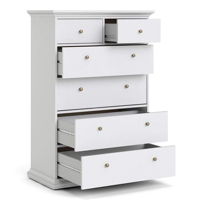 Paris Chest of 6 Drawers in White