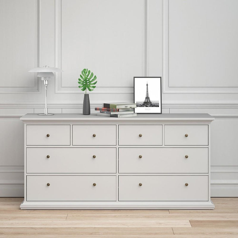 Paris Chest of 8 Drawers in White