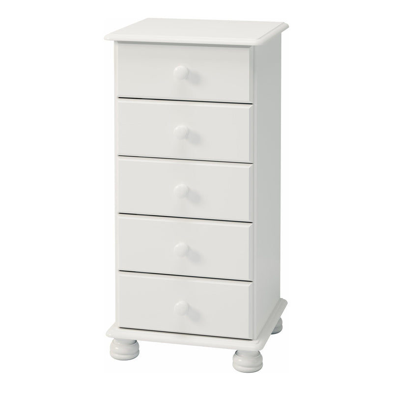 Richmond 5 Drawer Narrow Chest Off White