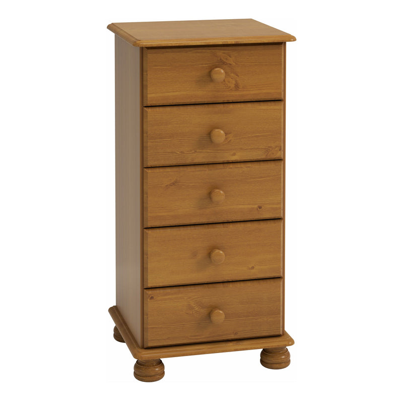 Richmond 5 Drawer Narrow Chest Pine