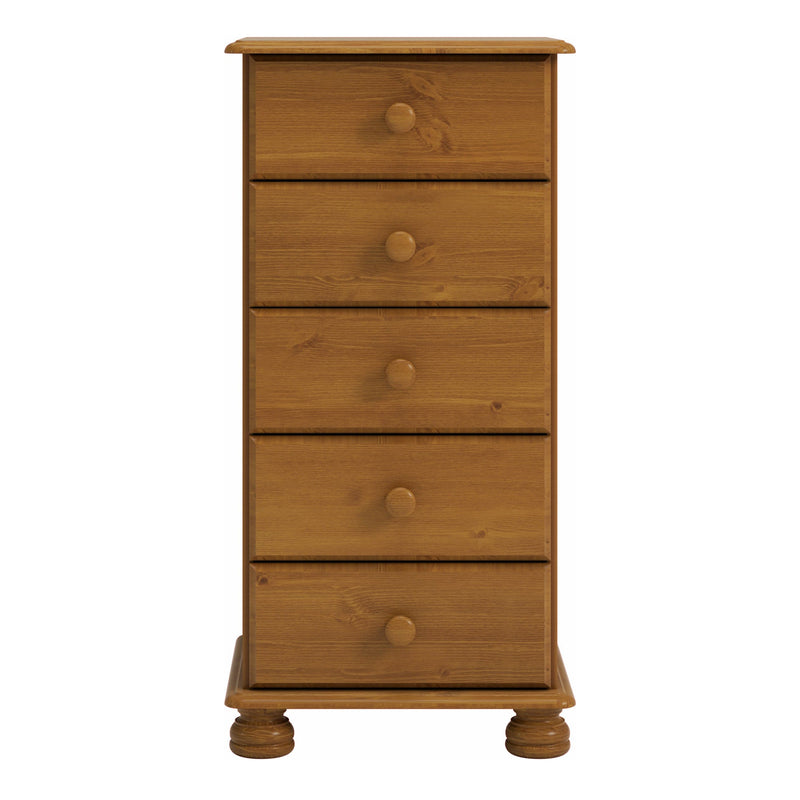 Richmond 5 Drawer Narrow Chest Pine