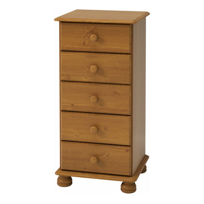 Richmond 5 Drawer Narrow Chest Pine