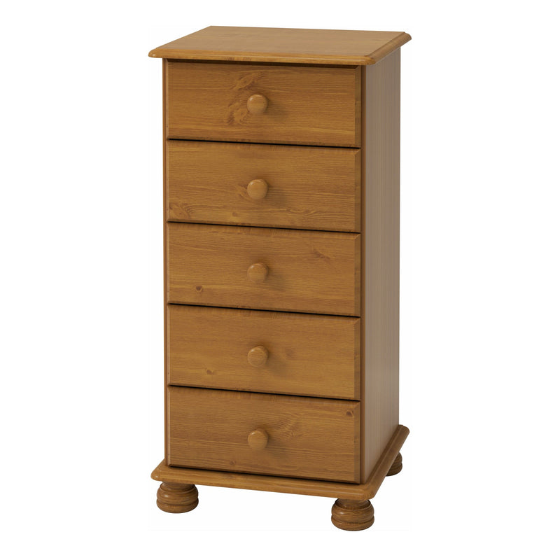 Richmond 5 Drawer Narrow Chest Pine