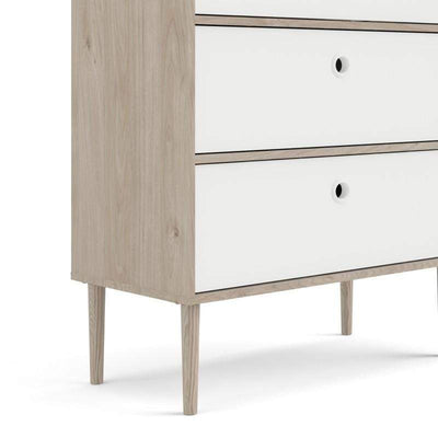 Rome Chest 3 Drawers in Jackson Hickory Oak with Matt White