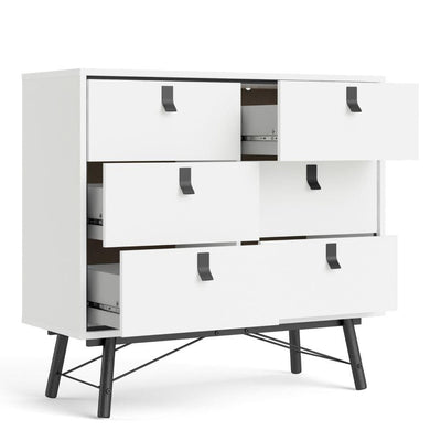 Ry Double Chest Of Drawers 6 Drawers In Matt White