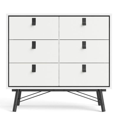 Ry Double Chest Of Drawers 6 Drawers In Matt White