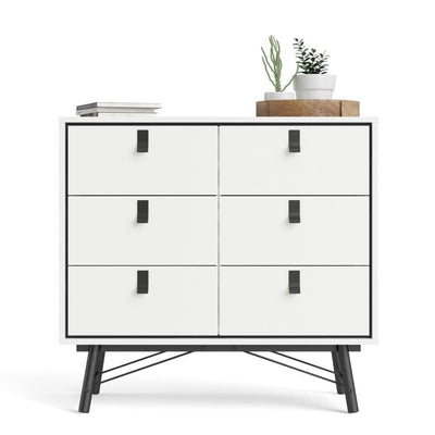 Ry Double Chest Of Drawers 6 Drawers In Matt White