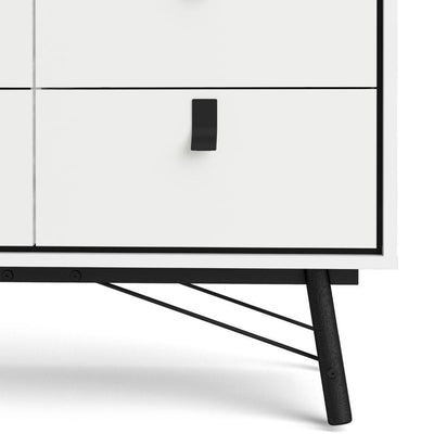 Ry Double Chest Of Drawers 6 Drawers In Matt White